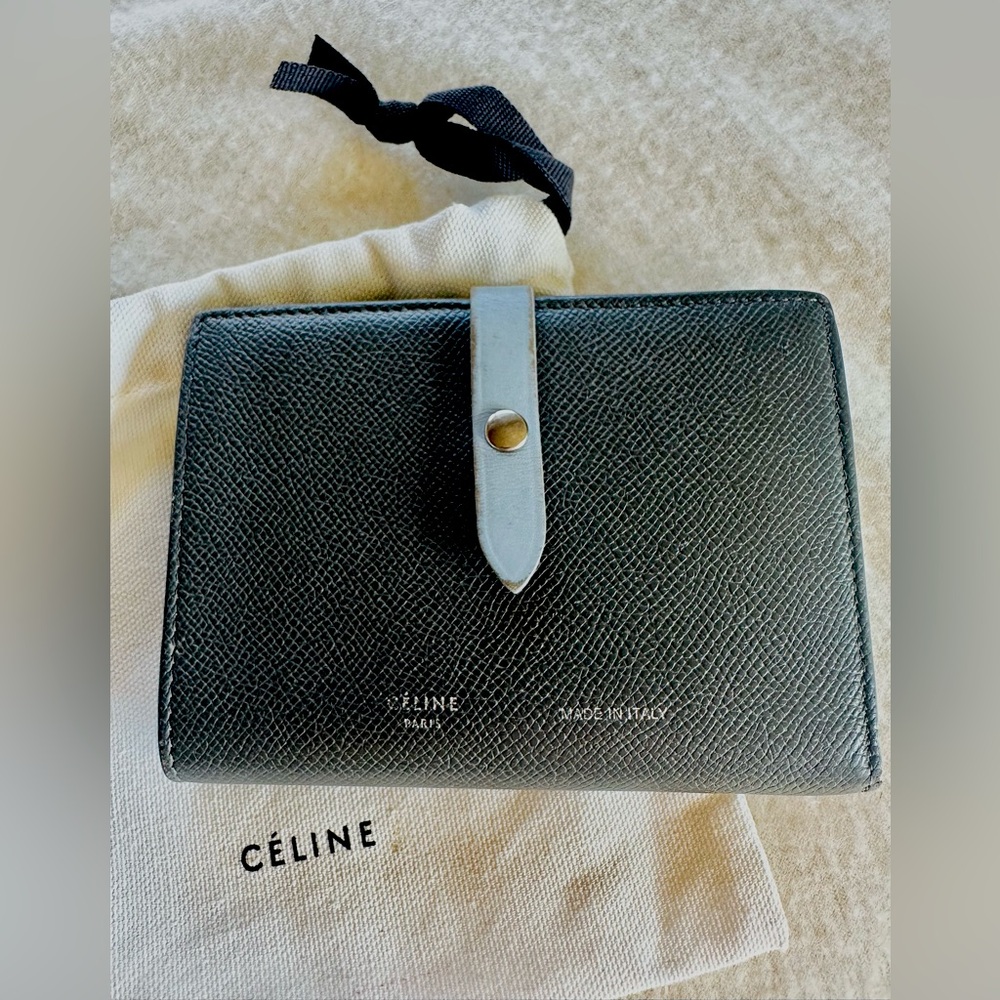 Celine Bifold Wallet. Gray and light blue. Good condition.